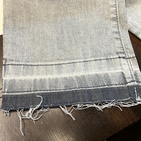 Democracy Grey Button Up High Rise Slim a straight Raw hem jean - Picture 4 of 9